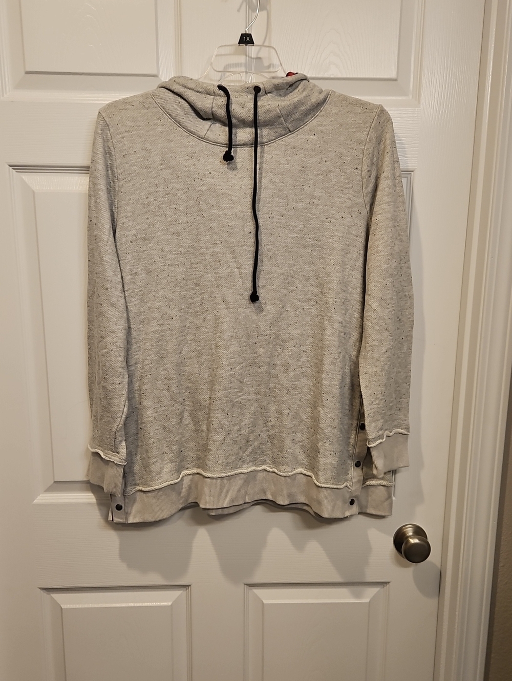 Maurices Gray Hoodie with Red Buffalo Plaid Lining